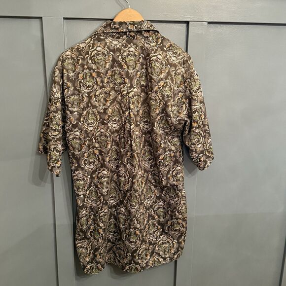 Vintage Michael‎ Thomas Men Shirt L -Abstract Floral 100% Egyptian Cotton Casual - Picture 6 of 6